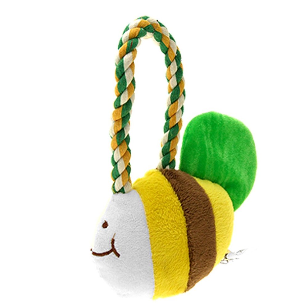 Ruilogod Plush Dog Squeaker Toy, Squeaky Tropical Fish with Tug Rope