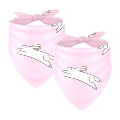 2-Pack Pet Triangle Bandanas for Large Dogs and Rabbits, Breathable, Pink