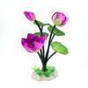 Ruilogod Raindrops Fuchsia Lotus Fabric Plastic Water Plant Ornament, 21 cm Tall view 1