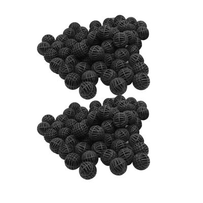 Ruilogod Aquarium Hollow Bio-Filter Sieve Balls, 46 mm Diameter, 100 Pieces, Black