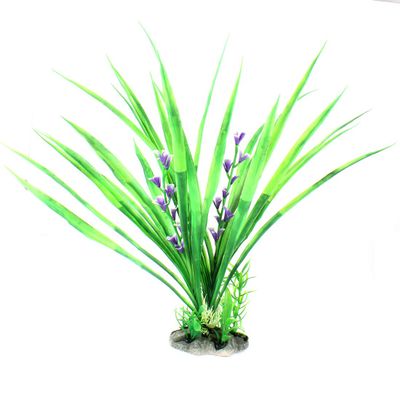 Ruilogod Aquarium Decor Green Artificial Grass 14.5" High