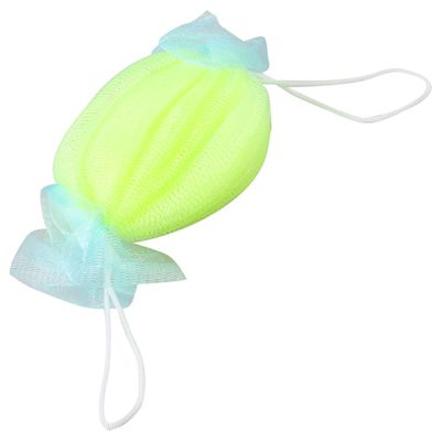 Ruilogod Foam Bubble Puff, Yellow/Green Nylon Bath and Shower Body Scrubber
