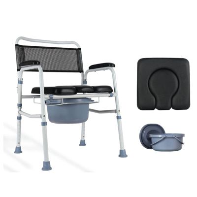 HODAGES Height-Adjustable Commode Chair with Armrests, Folding, A (B)