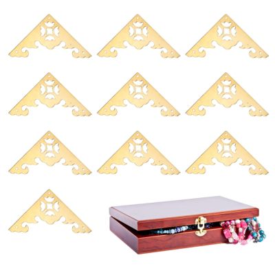 10-Piece Brass Flat Corner Protectors for Boxes and Books