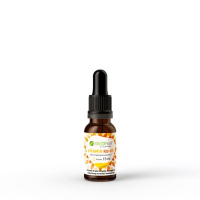 VITALSTOFFWERK Vitamin K2 + D3 Drops, 15 mL
