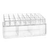 Ruilogod Acrylic Makeup Organizer with Lid, 3-Tier Top-and-Bottom Set view 1