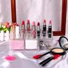 Ruilogod Acrylic Makeup Organizer with Lid, 3-Tier Top-and-Bottom Set view 2