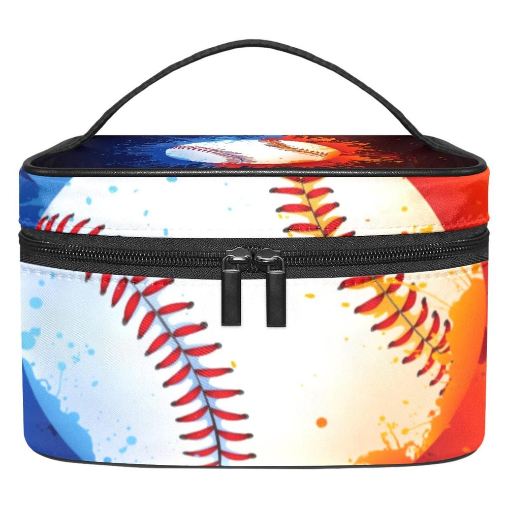 Baseball Makeup Bag, Portable Travel Cosmetic Case