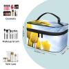Yellow Tulip Flower Makeup Bag for Women view 2