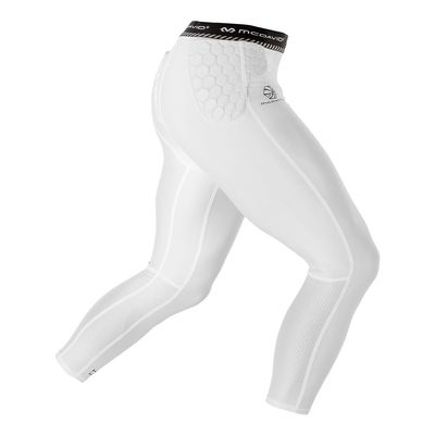McDavid MD21340-90002-M HEX Basketball Tight with Hip & Tailbone Pads, White, M