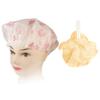 Ruilogod Orange Flower Elastic-Band Mesh Shower Cap Bath Puff view 1