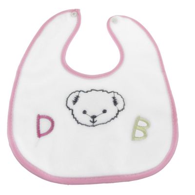 Ruilogod Waterproof Insert Lunch-Lab Bib Drool Towel, Pink and White, for Babies