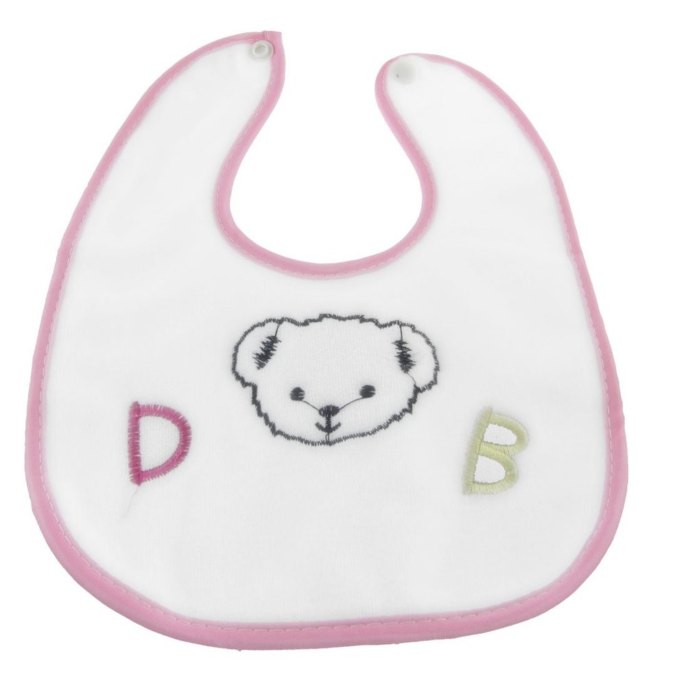 Ruilogod Waterproof Insert Lunch-Lab Bib Drool Towel, Pink and White, for Babies