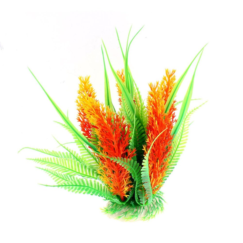 Ruilogod Plastic Fish Tank Landscape Underwater Grass Plant Decoration