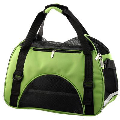 Ruilogod Foldable Breathable Nylon Dog Carrier Travel Bag, Green