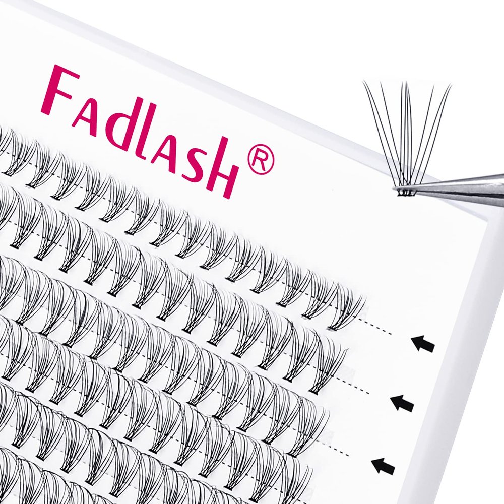 FADLASH Individual Cluster Lashes, 10D, 0.07 mm, C Curl, 10 mm, 120 pcs