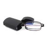MMOWW Foldable Anti-Blue Light Reading Glasses for Men and Women with Telescopic Arms and Portable Case (Black, +3.5) view 1