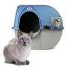 Omega Paw Premium Roll 'n Clean Self-Cleaning Cat Litter Box, Large, Pearl Blue (PR-RA20-1) view 1