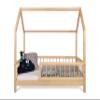 Kids' House Bed with Fall Protection, 90 x 140 cm, Pine Wood Frame view 1