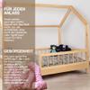 Kids' House Bed with Fall Protection, 90 x 140 cm, Pine Wood Frame view 4