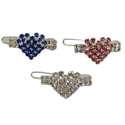 RayMinsino Dog Hair Clips, Long-Haired, with Crystals, 3 Pieces