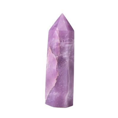 Crystal Obelisk Quartz Natural Stone Crystal Point Lapidolite Home Decor Quartz Healing Stone Hexagonal Prism Obelisk Tongs Treatment Stone DIY Gift (Color: Lapidolite, Size: 70–80 mm)