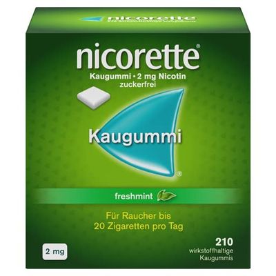 Nicorette 2 mg Freshmint Gum, 210 Pieces