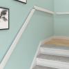 HMTE Wall-Mounted Wooden Stair Handrail, White, 150 cm view 3