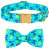 Lionet Paws Dog Collar with Bow, Durable Cotton, Metal Quick-Release Buckle, 34–55 cm view 1