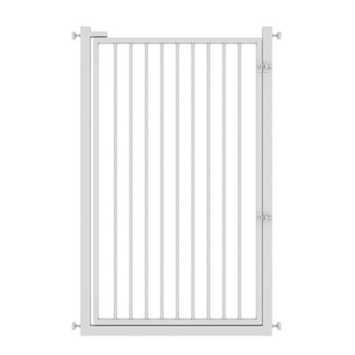 FJYDBTWJ Extra-Large Long Pet Gate for Dogs and Cats, Baby Gate for Doors, Stairs and Hallways, White Metal Indoor Safety Gate, 120 cm Wide, for Stair Balusters 111–115 cm