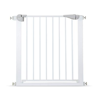 Extra-Wide White Metal Baby Safety Gate, Pressure-Mounted, 76 cm High