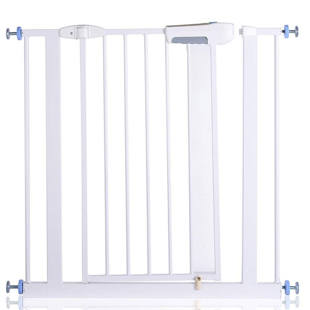 FJYDBTWJ Pet and Child Safety Gate, Pressure-Mounted, 76 cm High, 175–196 cm Wide, White