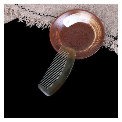 WERWER 1-Piece Natural Amber Hair Comb, Black