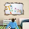 3D Hole-in-the-Wall Cable Car Wall Decal view 1