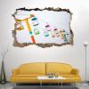 3D Hole-in-the-Wall Cable Car Wall Decal view 4