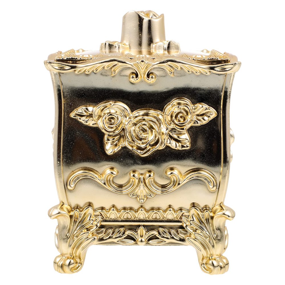 FOMIYES Vintage Cosmetic Cotton Pad Holder with Lid