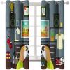 Xisnuient Kids' Blackout Curtains with Cartoon Dinosaur, Fox and Zoo Pattern, Gray, 117 x 137 cm view 1