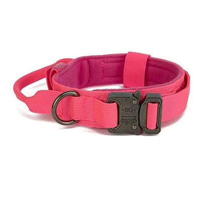 FANSU Adjustable Soft, Comfortable Breathable Nylon Dog Collar, Pink, L