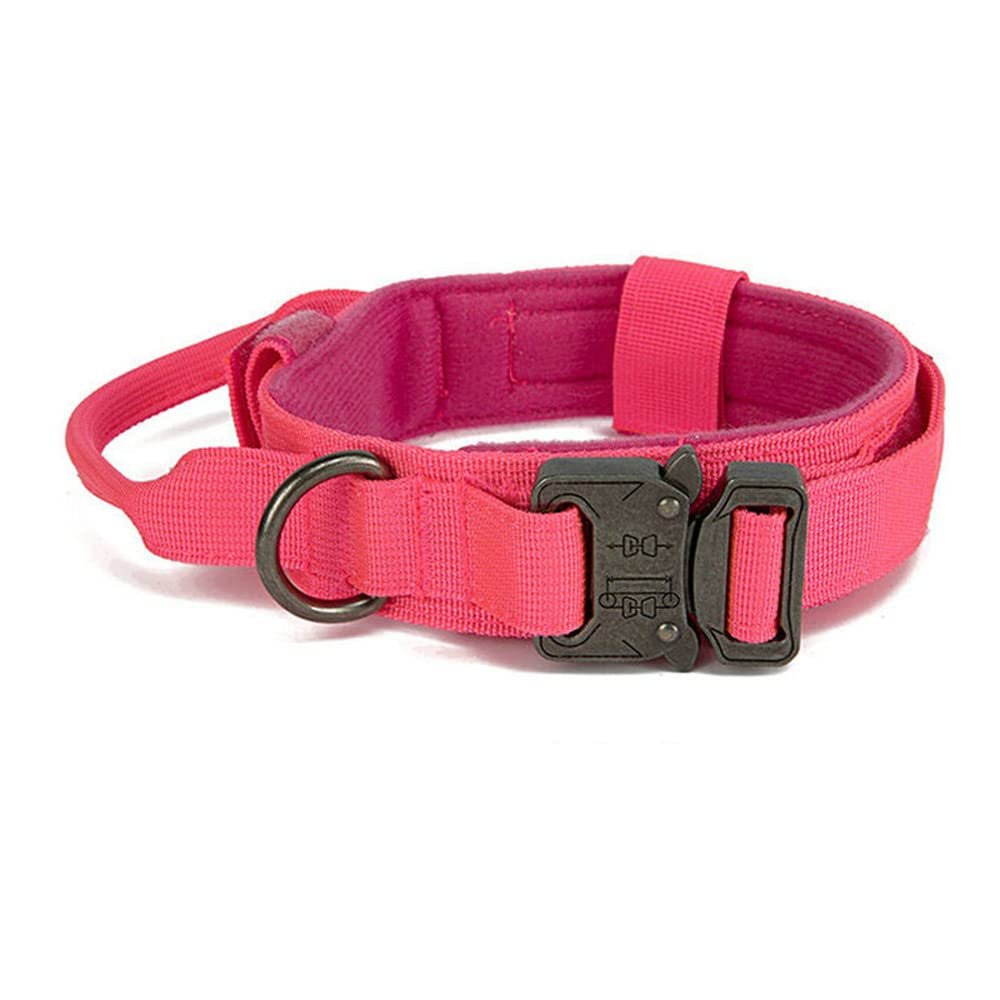 FANSU Adjustable Soft, Comfortable Breathable Nylon Dog Collar, Pink, L