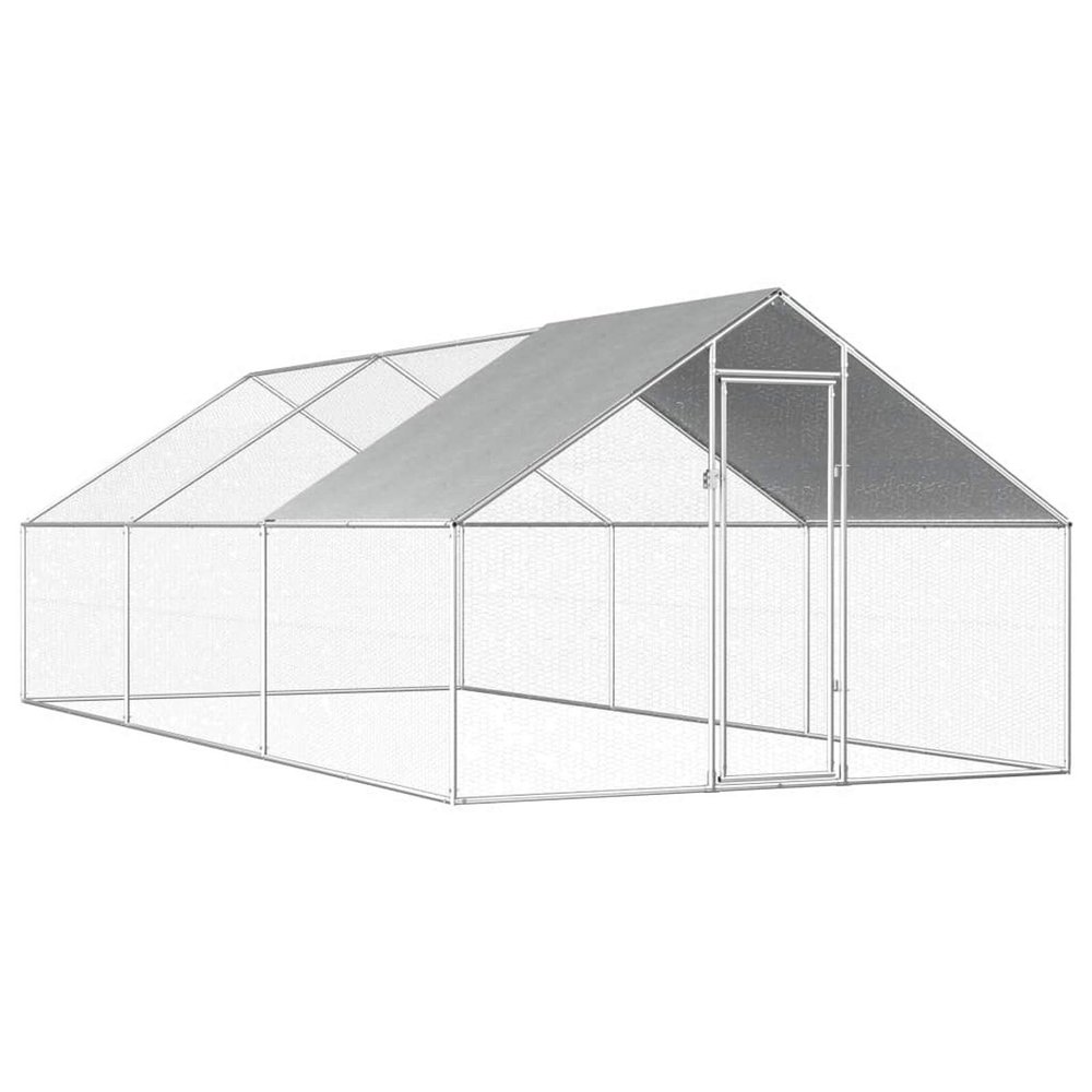 MOONAIRY Outdoor Chicken Coop and Run, 2.75 x 6 x 1.92 m, Galvanized Steel