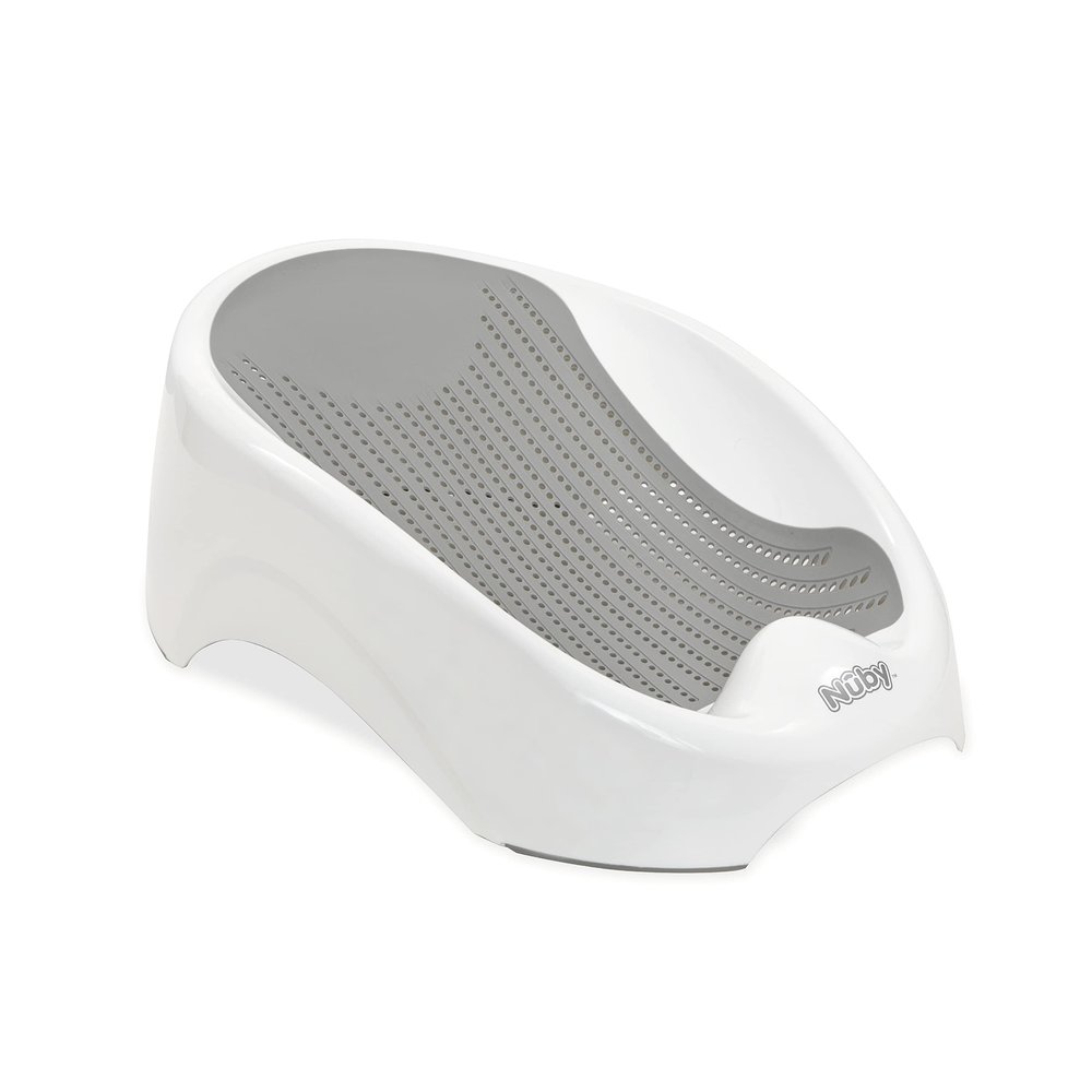 Nuby Ergonomic Bath Support for Newborns, Non-Slip, From Birth, Gray
