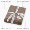 Bleu La La Organic Knit Receiving Swaddle Blanket, Mocha view 3