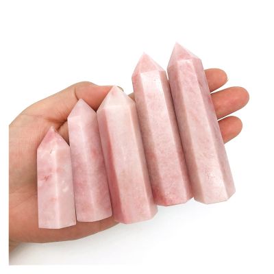 Kigauru Rough Natural Crystal, Pink Opal Point Tower, 1 Piece, 70–80 mm