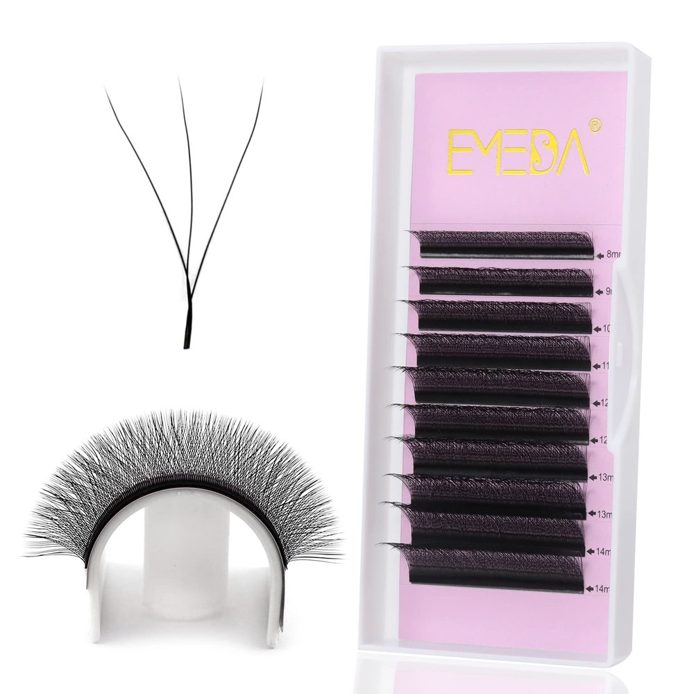 EMEDA W Lash Extensions 3D 0.07 C Curl 13 mm, W-Shaped Premade Fans, 9/11/12 mm, YY Volume Lashes (0.07 C 13 mm)