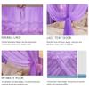 DUXY Mosquito Net Bed Canopy with 4 Corner Posts, Stainless Steel Frame, 3 Openings, Beige, 25 mm, 150 x 200 cm view 2