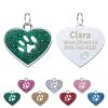 Uiopa 2-Pack Heart Zinc Alloy Personalized Pet ID Tags with Engraving, Green view 1