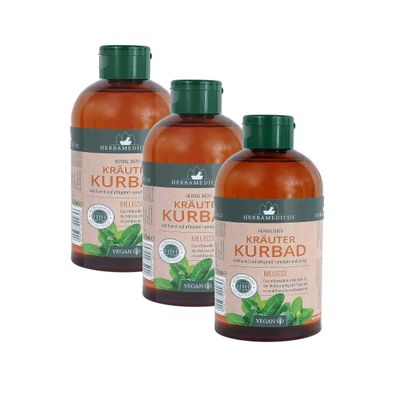 Herbal Bath 3x Lemon Balm, 3x Eucalyptus or 3x Lavender, Selectable, incl. 1x Bath Sponge