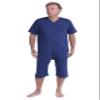 FERRUCCI COMFORT Cotton Senior Pajamas, Short Sleeves and Shorts, Navy Blue, XL view 1