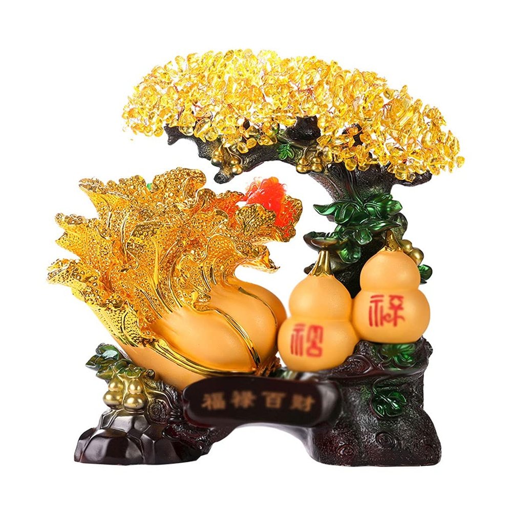 Saturey Crystal Money Tree Feng Shui Decoration, Size B