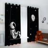 LUORU 3D Universe Planet Blackout Curtains with Grommets, 150 x 166 cm, 2-Piece Set view 2
